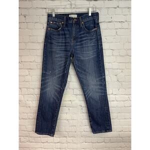 Madewell Size 25 Straight Leg Crop Jeans Medium Wash Blue Cropped Denim